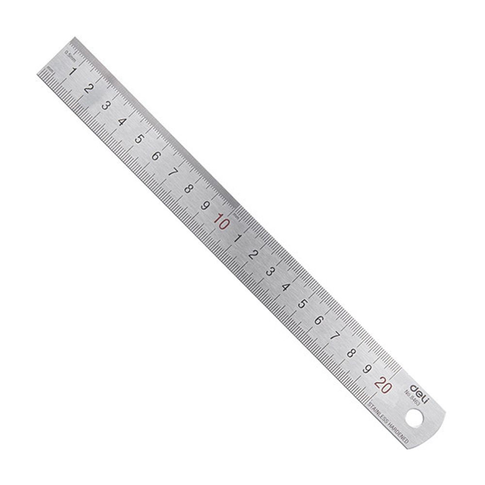 Stationery And Office Supply Stores - Deli 20cm penggaris lurus logam baja
