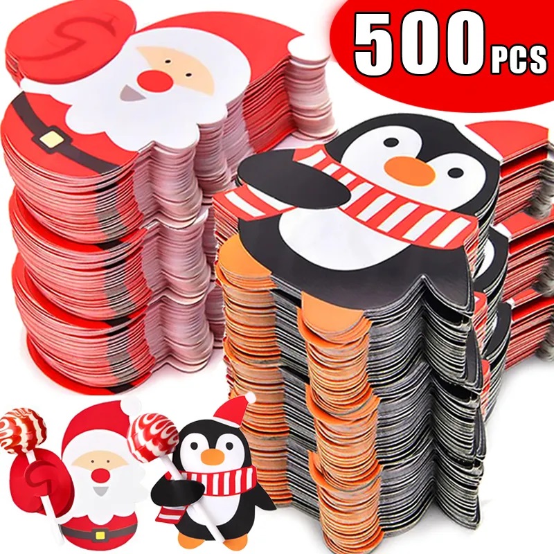 Cardstock Paper Pack - Kartu kertas Lollipop Natal, dekorasi pesta