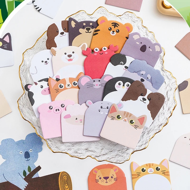 Memo Pad Sticky - 240pcs Kartu Catatan Berbentuk Hewan Lucu,