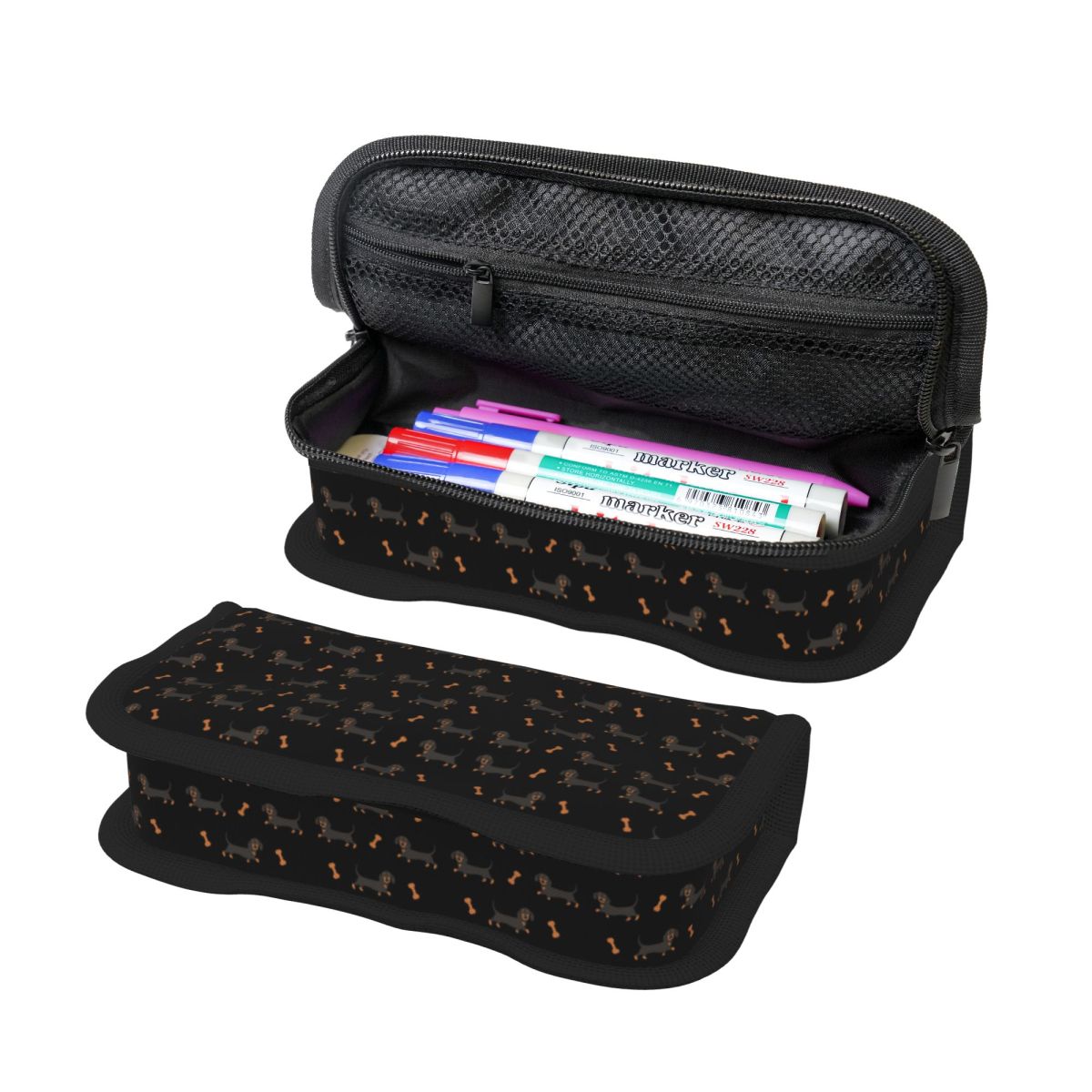 Tan Stationery & Office Supply - Kotak Pensil Anjing Sosis Dachshund Hitam