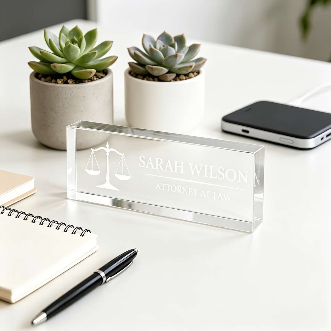 Plakat Nama Meja Akrilik Perso - Desk Name Plate ulasan dan harga