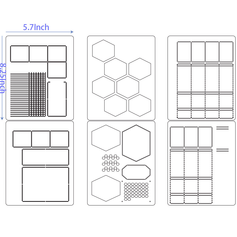 6 Pak Stensil Jurnal Tata Leta - Notebook Dotted A5 ulasan dan harga
