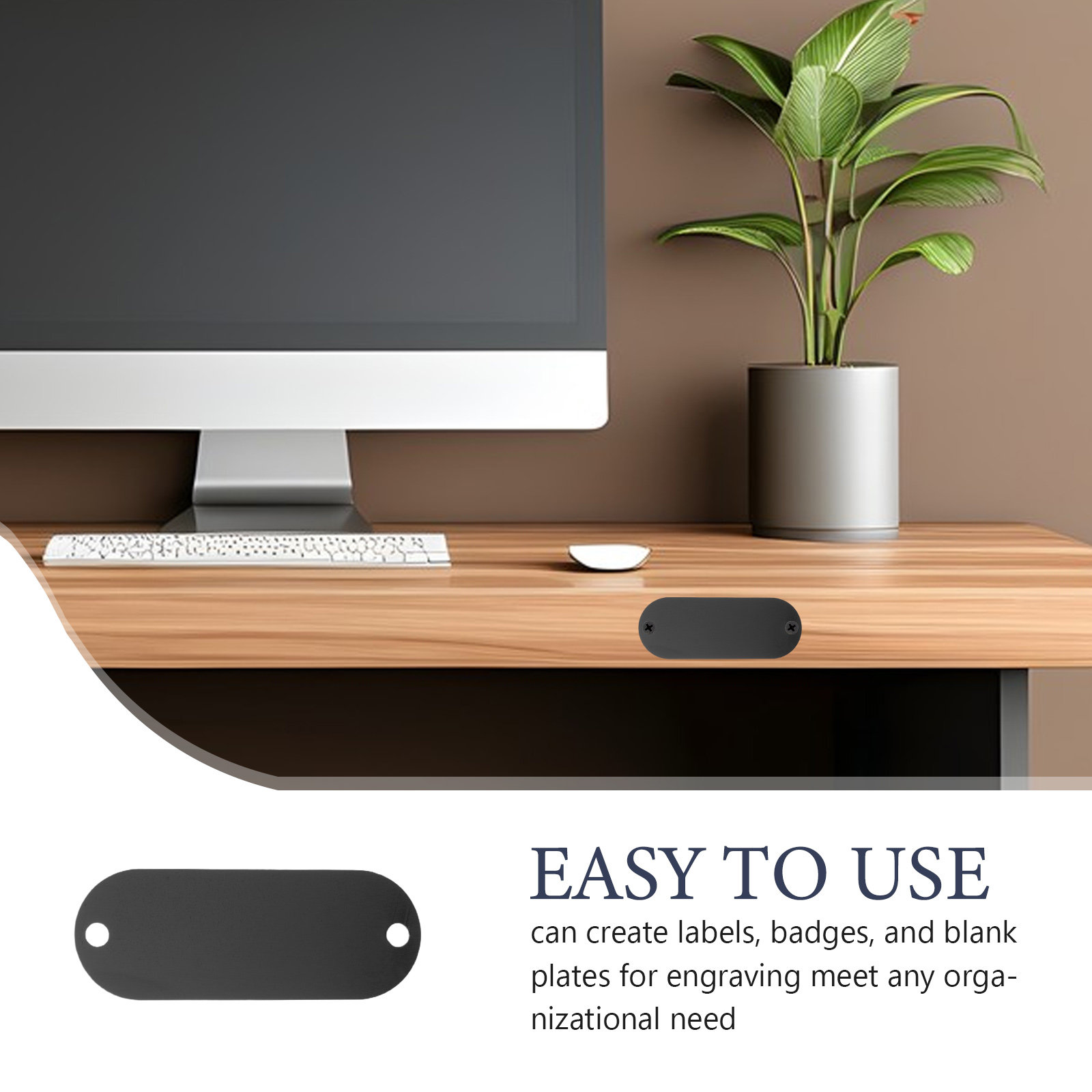 30Pcs Papan Nama Oval Hitam Ko - Desk Name Plate ulasan dan harga