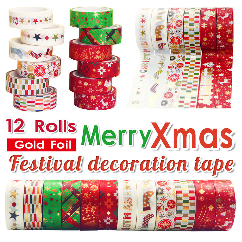 60 Meter Set Kaset Washi Natal - Washi Tape Set ulasan dan harga