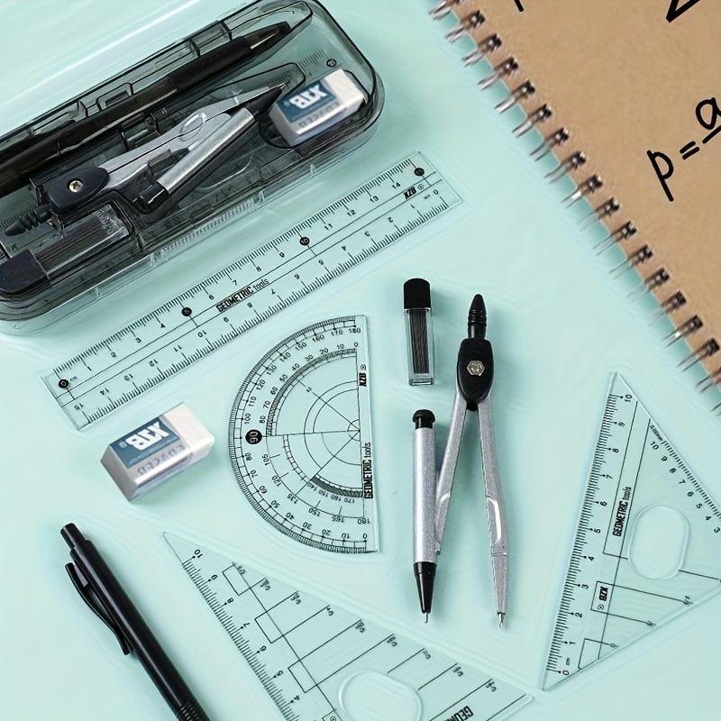 Kit Geometri Matematika 8-in-1 - Compass Geometry Set ulasan dan harga