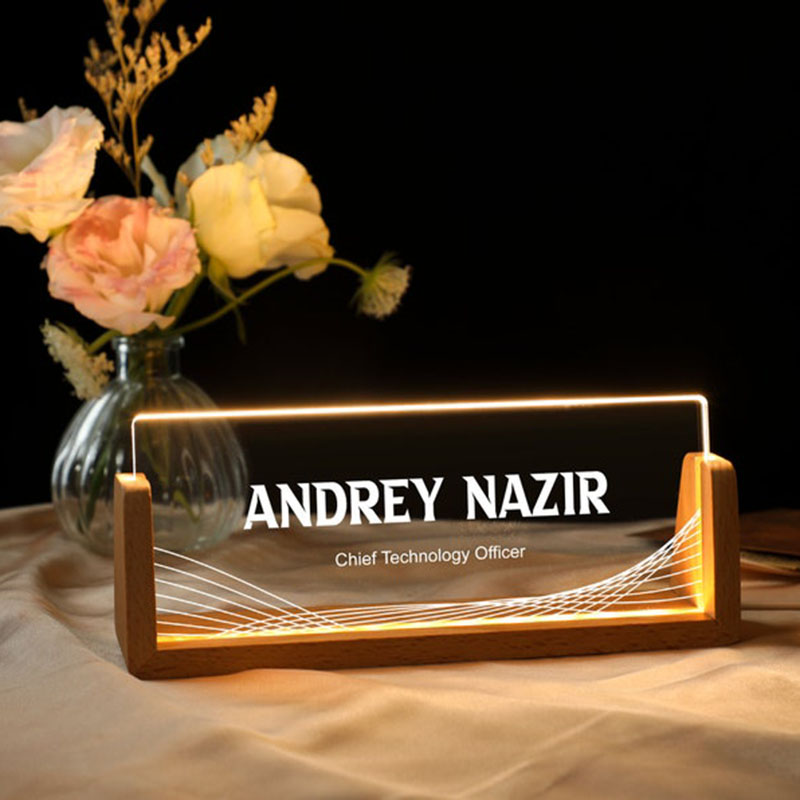 Plat Nama Meja Akrilik Berlamp - Desk Name Plate ulasan dan harga