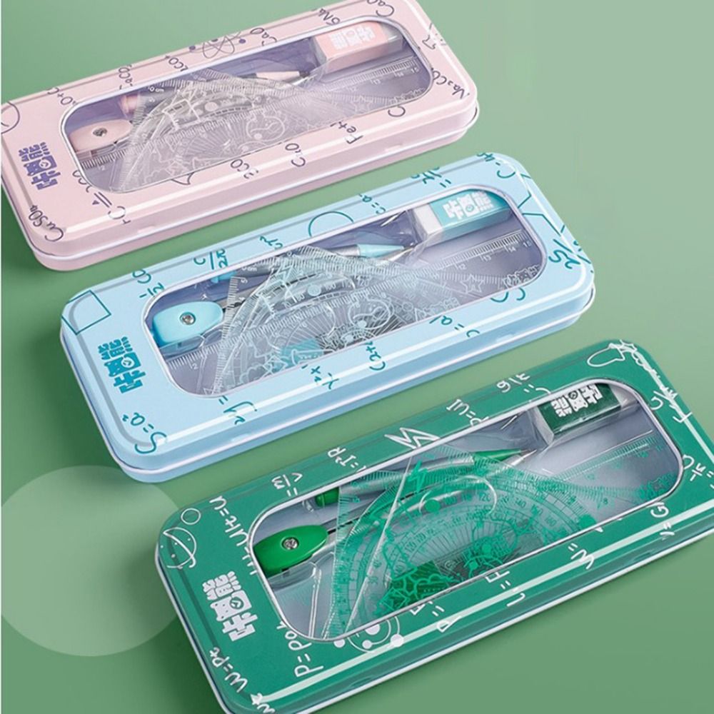 8Pcs/Set Set Geometri Matemati - Compass Geometry Set ulasan dan harga