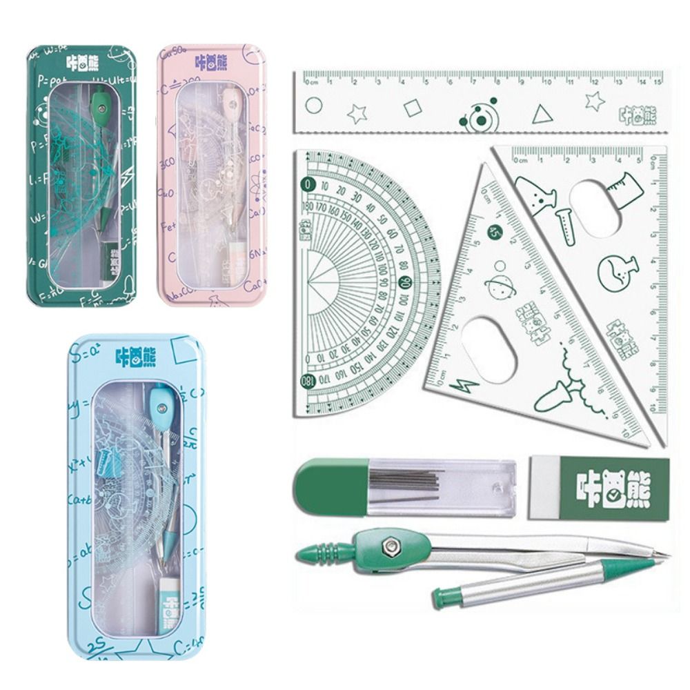 8Pcs/Set Set Geometri Matemati - Compass Geometry Set ulasan dan harga