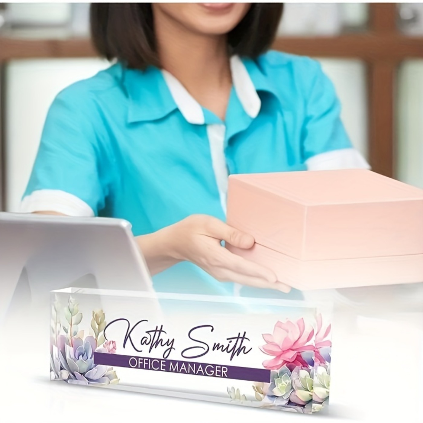 Papan Nama Meja Akrilik 2D Cus - Desk Name Plate ulasan dan harga